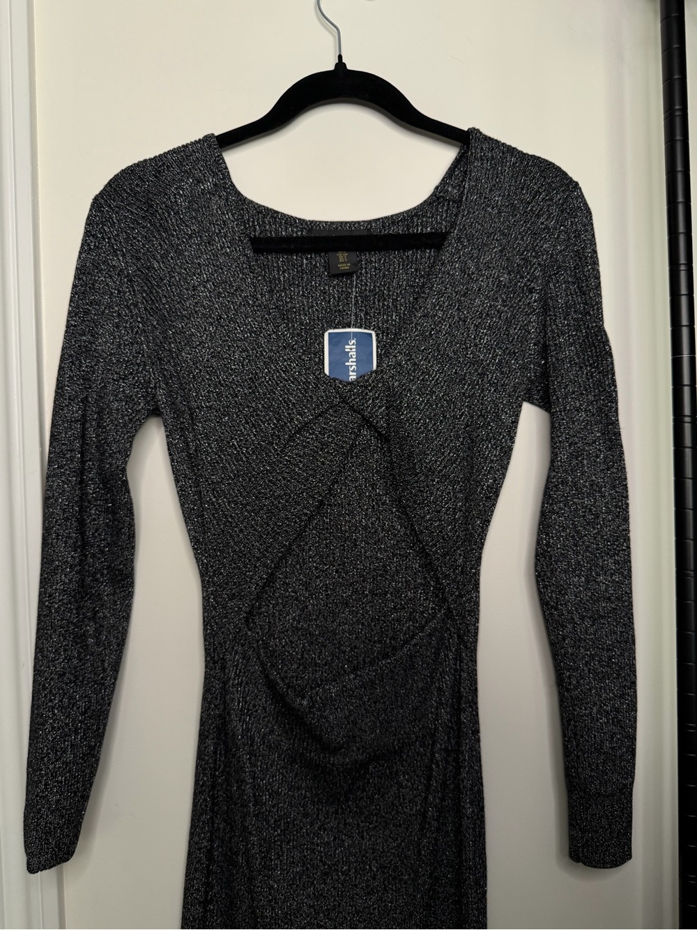 House of Harlow 1960 Metallic Blue Long Sleeve Dress